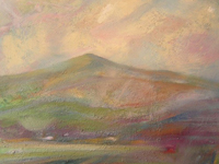 In the Usk valley, Oil on board, by Haydn Gear